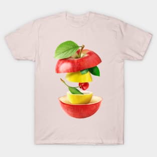 Apple Lemon Cherry Gifts Vegetarian Vegan T-Shirt